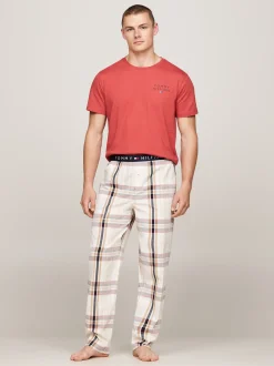 Piżamy*Tommy Hilfiger Dół Od Piżamy TH Original Z Logo BLANKET STRIPE CHECK