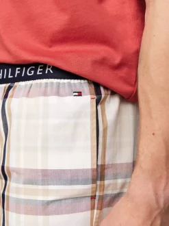 Piżamy*Tommy Hilfiger Dół Od Piżamy TH Original Z Logo BLANKET STRIPE CHECK