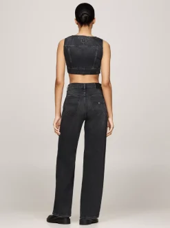 T-Shirty*Tommy Hilfiger Denimowa Kamizelka O Skróconym Kroju DENIM BLACK