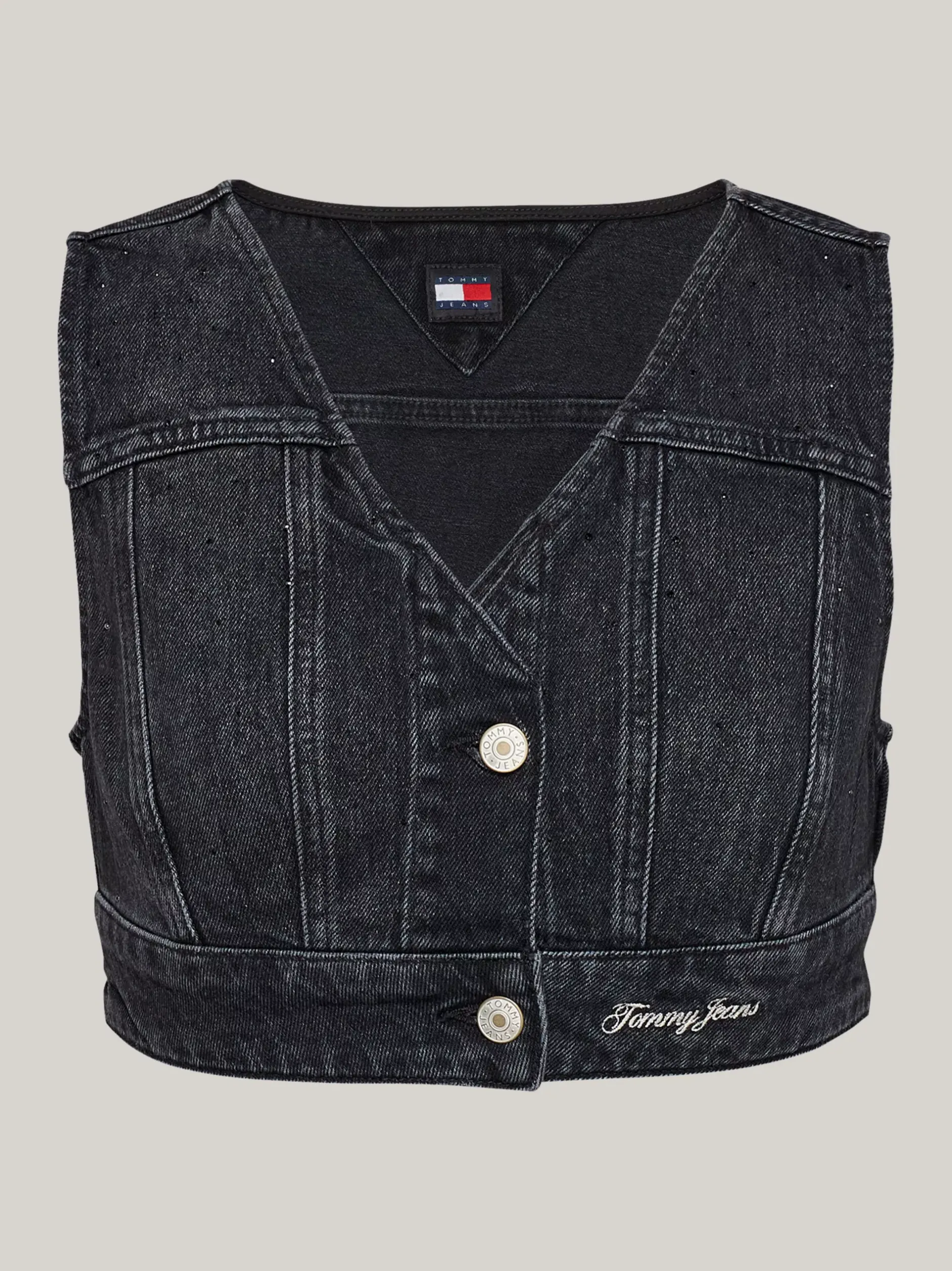 T-Shirty*Tommy Hilfiger Denimowa Kamizelka O Skróconym Kroju DENIM BLACK