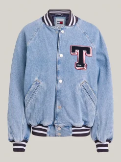 Kurtki & Płaszcze*Tommy Hilfiger Denimowa Kurtka Letterman W Uczelnianym Stylu DENIM LIGHT