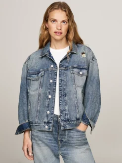 Kurtki & Płaszcze*Tommy Hilfiger Denimowa Kurtka Oversize Z Przetarciami MEG