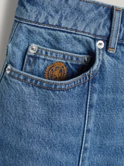 Spódnice*Tommy Hilfiger Denimowa Spódnica Midi Z Zakładkami WASHED BLUE