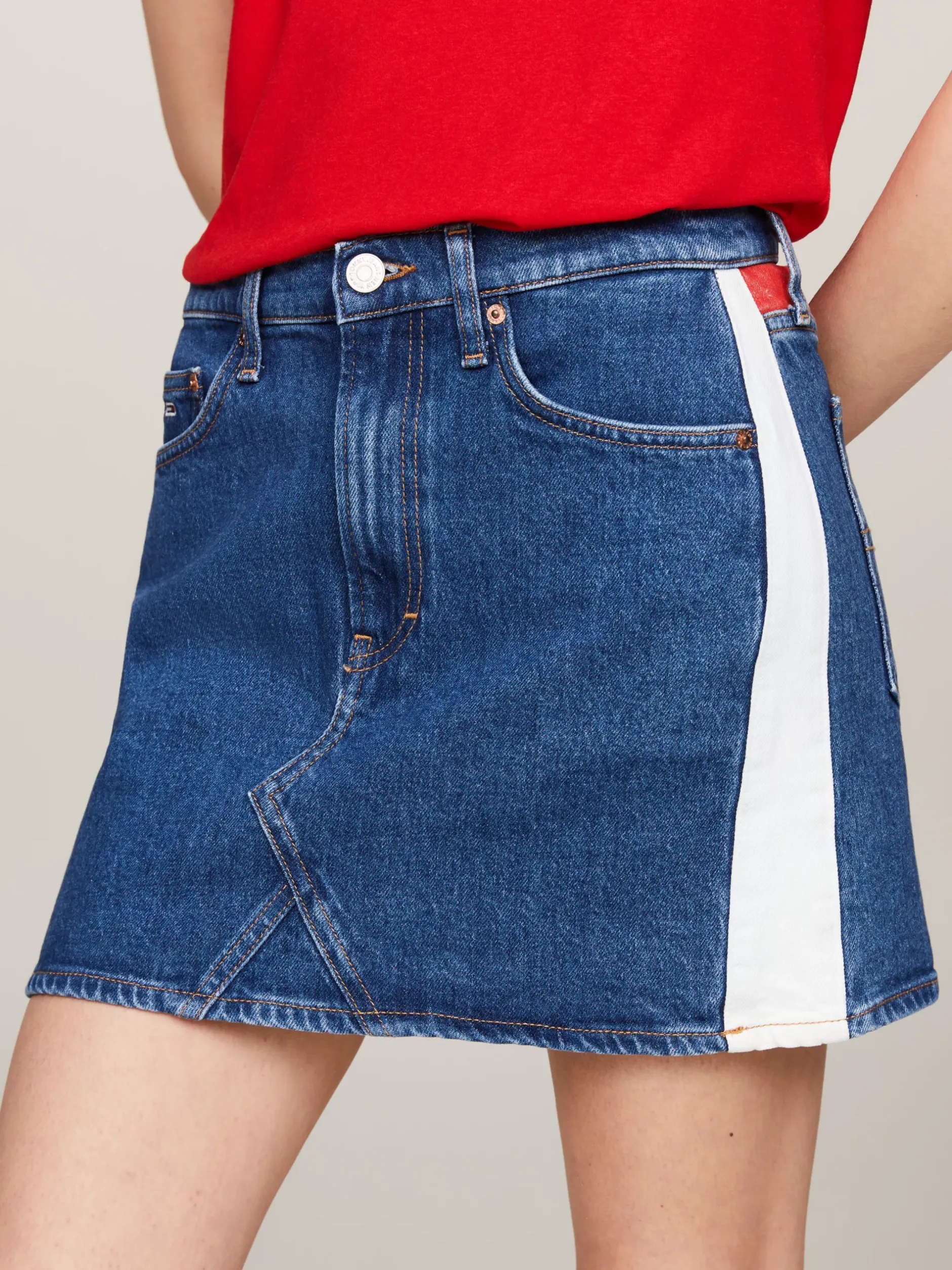 Spódnice*Tommy Hilfiger Denimowa Spódnica Mini Izzie Archive DENIM MEDIUM
