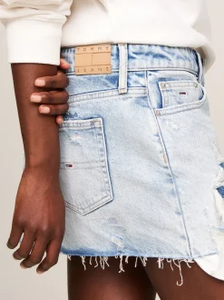 Spódnice*Tommy Hilfiger Denimowa Spódnica Mini Sophie Z Niskim Stanem DENIM LIGHT