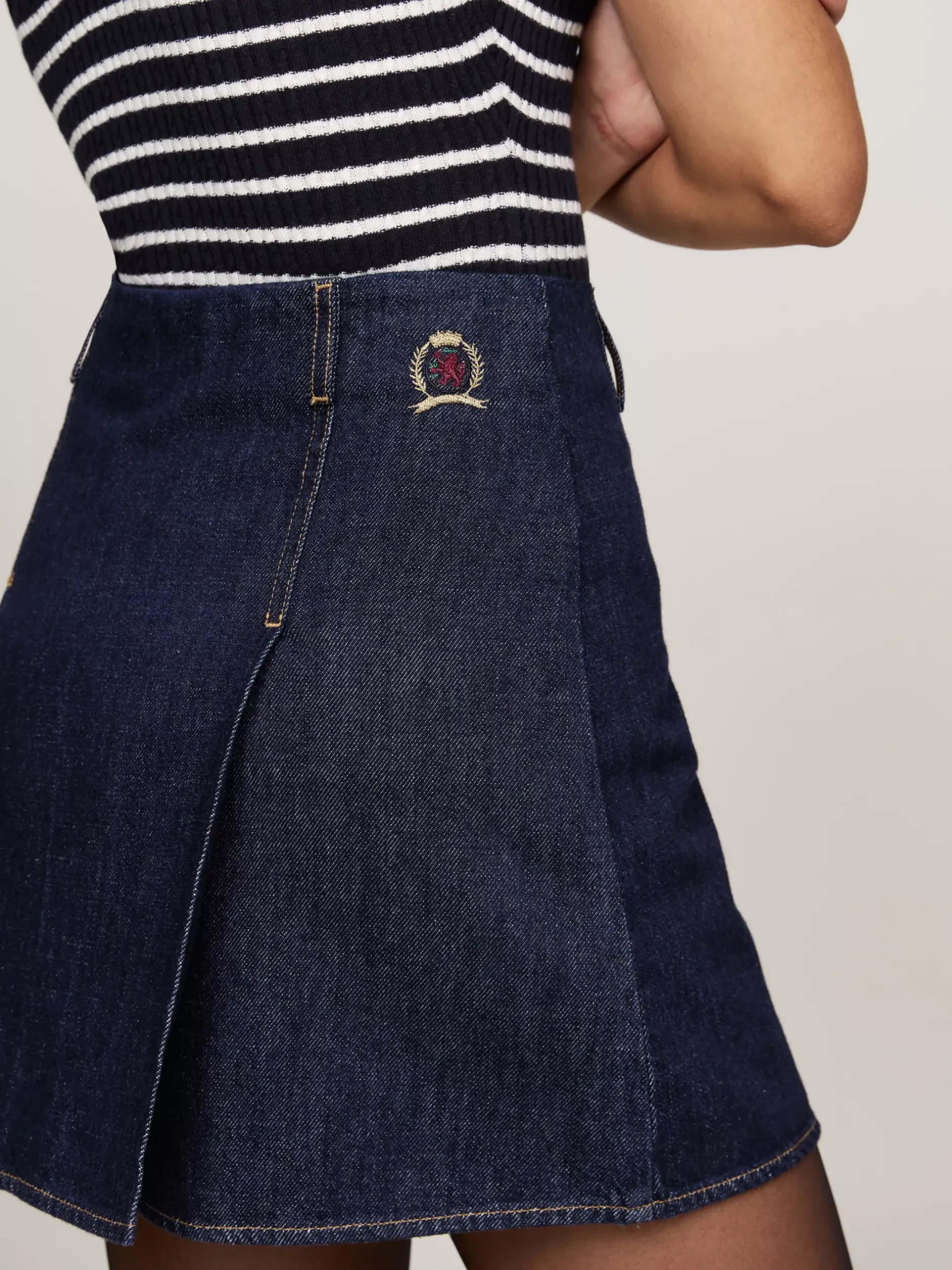 Spódnice*Tommy Hilfiger Denimowa Spódnica Mini Z Emblematem INDIGO DENIM