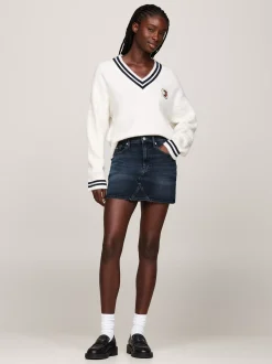 Spódnice*Tommy Hilfiger Denimowa Spódnica Mini Ze średnim Stanem DENIM DARK