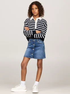 Spodnie, Szorty I Spódnice*Tommy Hilfiger Denimowa Spódnica Na Guziki STREAKYBLUE