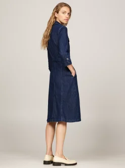 Sukienki*Tommy Hilfiger Denimowa Sukienka Midi Z Paskiem CLER