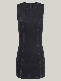 Sukienki*Tommy Hilfiger Denimowa Sukienka Mini O Fasonie Bodycon DENIM BLACK