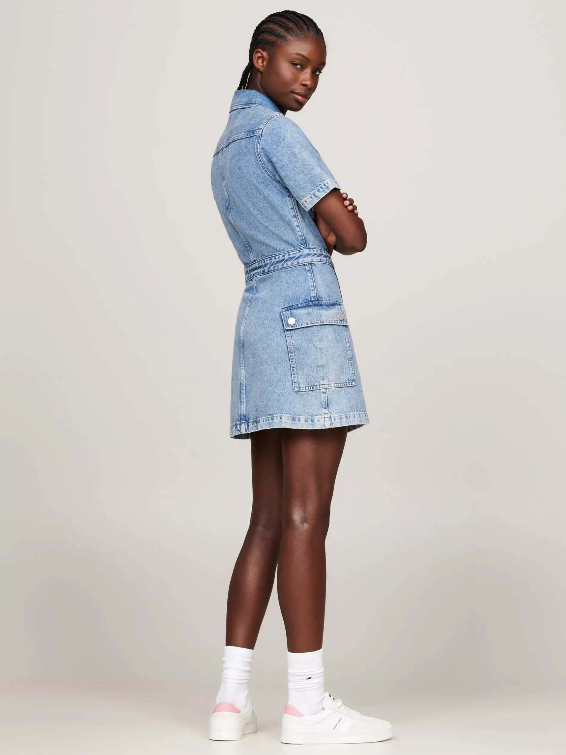 Sukienki*Tommy Hilfiger Denimowa Sukienka Mini Z Zapięciem Na Zamek DENIM MEDIUM