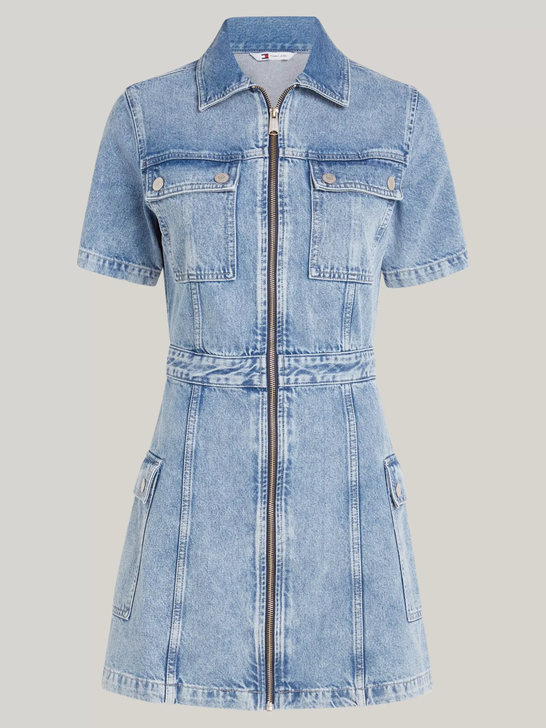 Sukienki*Tommy Hilfiger Denimowa Sukienka Mini Z Zapięciem Na Zamek DENIM MEDIUM