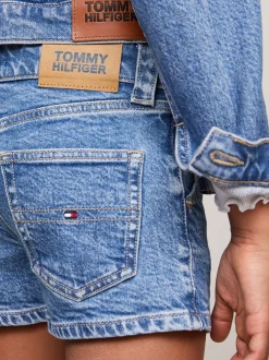 Spodnie, Szorty I Spódnice*Tommy Hilfiger Denimowe Szorty O Kroju Girlfriend MIDSALTPEPPER