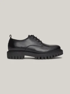 Buty Wizytowe*Tommy Hilfiger Derby Z Nieprzemakalnej Skóry BLACK