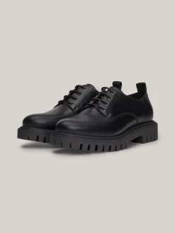 Buty Wizytowe*Tommy Hilfiger Derby Z Nieprzemakalnej Skóry BLACK