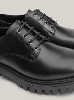 Buty Wizytowe*Tommy Hilfiger Derby Z Nieprzemakalnej Skóry BLACK