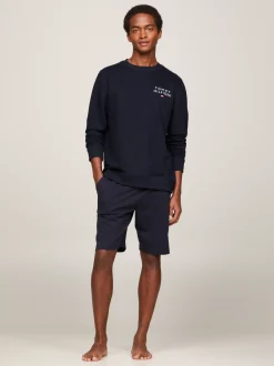 Stroje Domowe*Tommy Hilfiger Dżersejowe Szorty Z Logo DESERT SKY