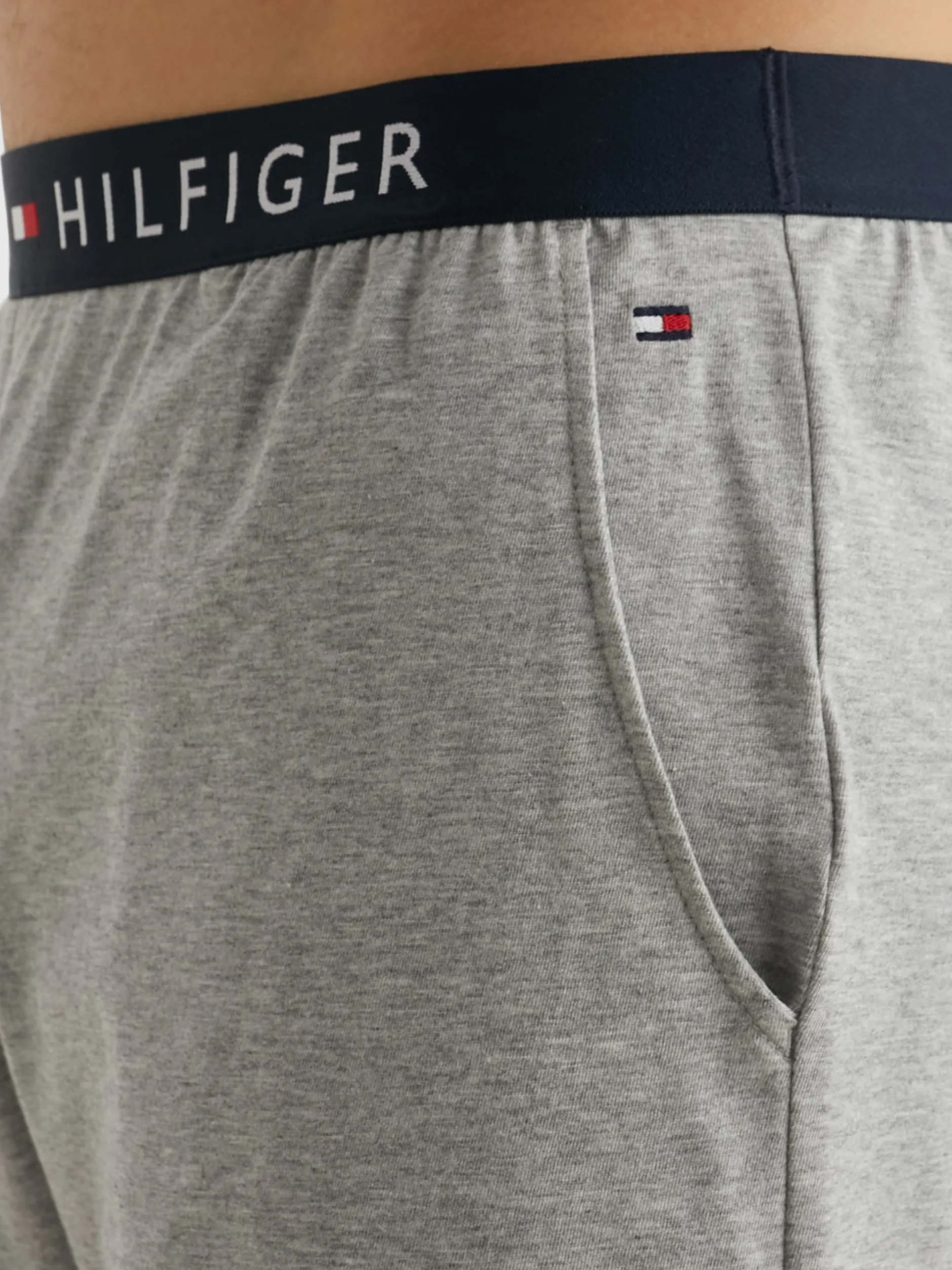 Stroje Domowe*Tommy Hilfiger Dżersejowe Szorty Z Logo LIGHT GREY HEATHER