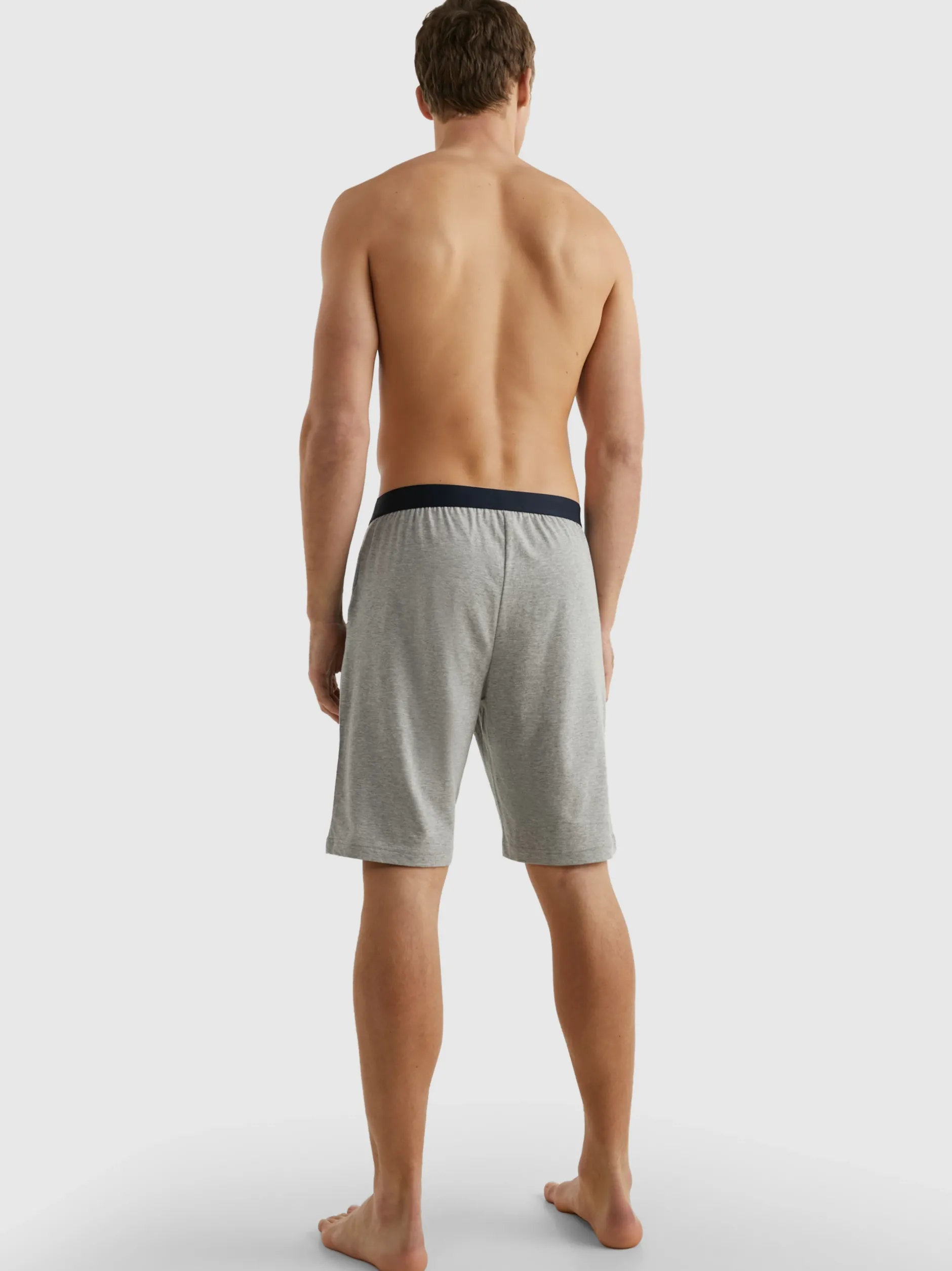 Stroje Domowe*Tommy Hilfiger Dżersejowe Szorty Z Logo LIGHT GREY HEATHER