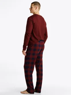 Stroje Kąpielowe*Tommy Hilfiger Dżersejowy Dół Od Piżamy TH Original BUFFALO CHECK DEEP ROUGE