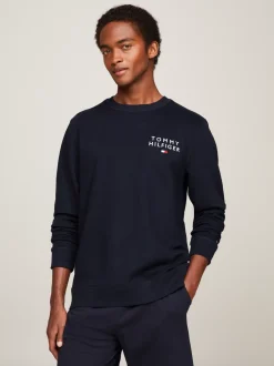 Stroje Domowe*Tommy Hilfiger Domowa Bluza Dresowa TH Original Z Logo DESERT SKY