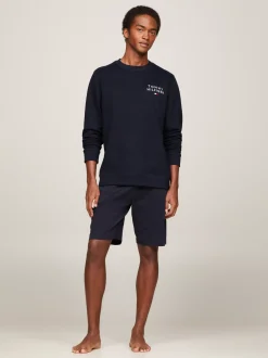 Stroje Domowe*Tommy Hilfiger Domowa Bluza Dresowa TH Original Z Logo DESERT SKY