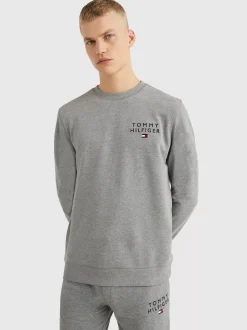 Stroje Domowe*Tommy Hilfiger Domowa Bluza Dresowa TH Original Z Logo MEDIUM GREY HEATHER