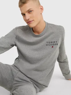 Stroje Domowe*Tommy Hilfiger Domowa Bluza Dresowa TH Original Z Logo MEDIUM GREY HEATHER