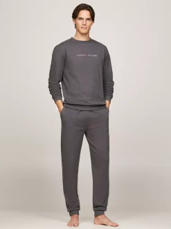 Stroje Domowe*Tommy Hilfiger Domowa Bluza TH Original Z Logo DARK ASH