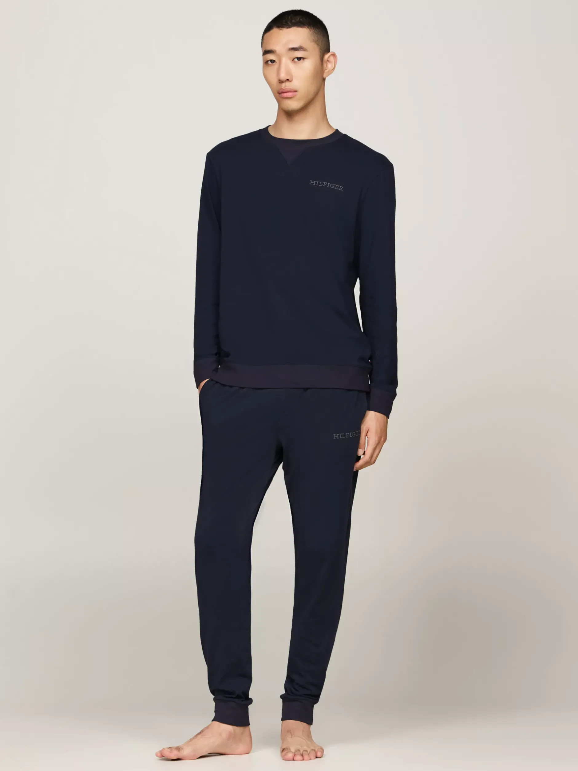 Stroje Domowe*Tommy Hilfiger Domowa Bluza Z Haftowaną Flagą DESERT SKY