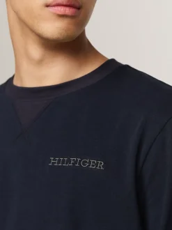 Stroje Domowe*Tommy Hilfiger Domowa Bluza Z Haftowaną Flagą DESERT SKY