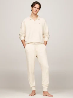 Stroje Domowe*Tommy Hilfiger Domowe Joggery TH Established Z Wełną HEATHERED OAT