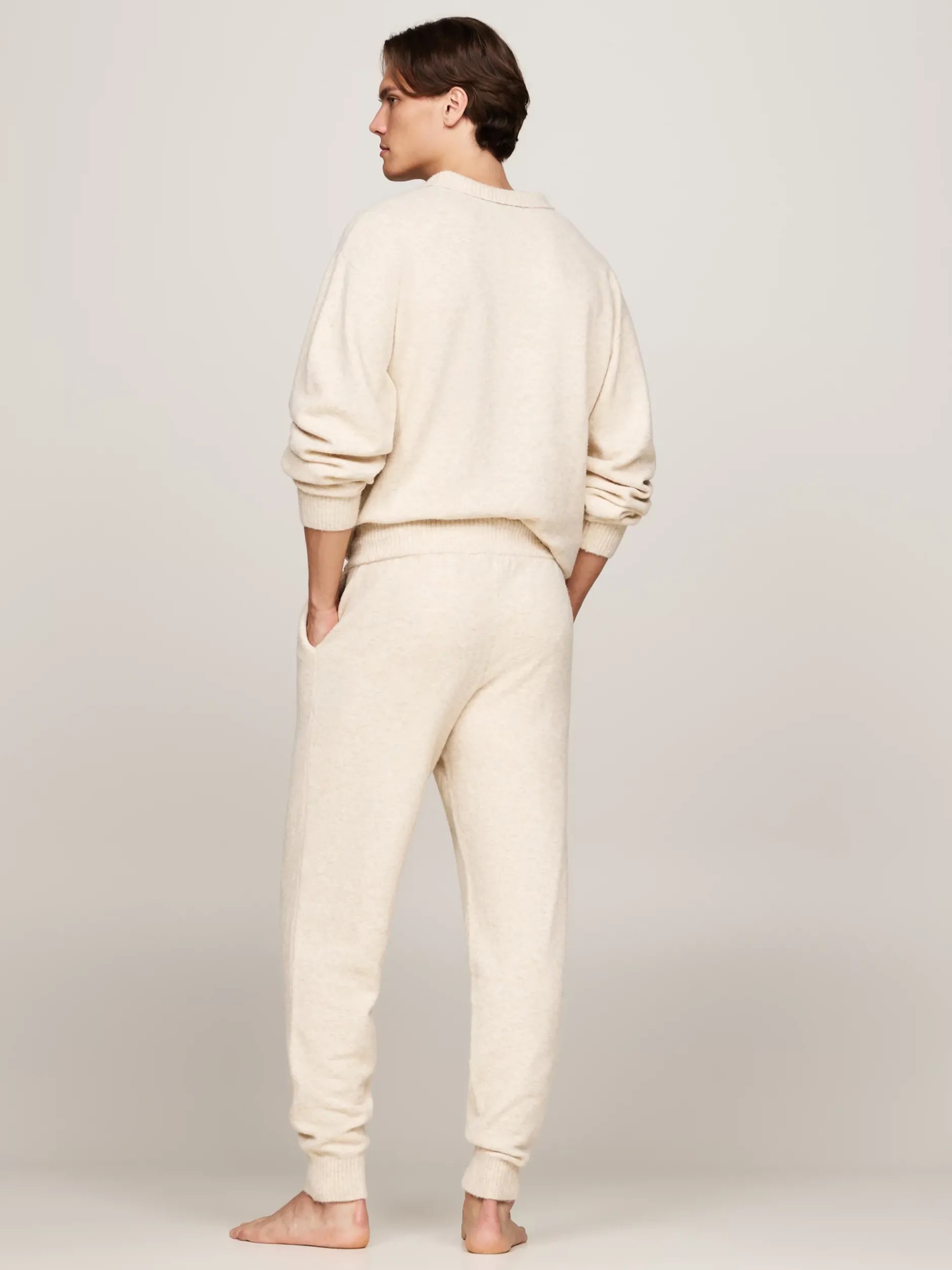 Stroje Domowe*Tommy Hilfiger Domowe Joggery TH Established Z Wełną HEATHERED OAT