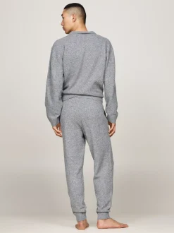 Stroje Domowe*Tommy Hilfiger Domowe Joggery TH Established Z Wełną MID GREY HT