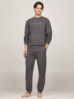Stroje Domowe*Tommy Hilfiger Domowe Joggery TH Original Z Logo DARK ASH