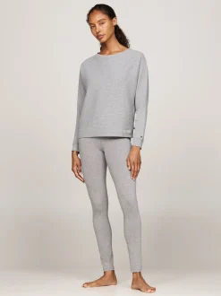 Stroje Domowe*Tommy Hilfiger Domowy Longsleeve Hilfiger Monotype MID GREY HT