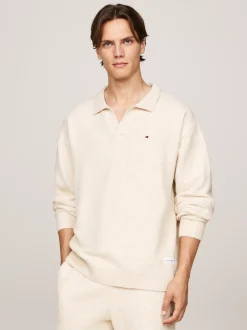 Stroje Domowe*Tommy Hilfiger Domowy Sweter TH Established Z Wełną HEATHERED OAT