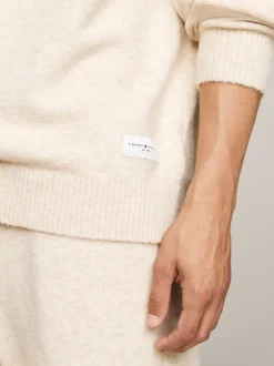 Stroje Domowe*Tommy Hilfiger Domowy Sweter TH Established Z Wełną HEATHERED OAT