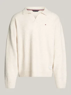 Stroje Domowe*Tommy Hilfiger Domowy Sweter TH Established Z Wełną HEATHERED OAT