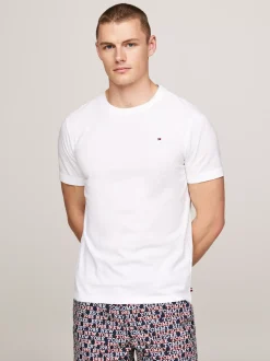 Stroje Domowe*Tommy Hilfiger Domowy T-shirt O Wąskim Kroju WHITE