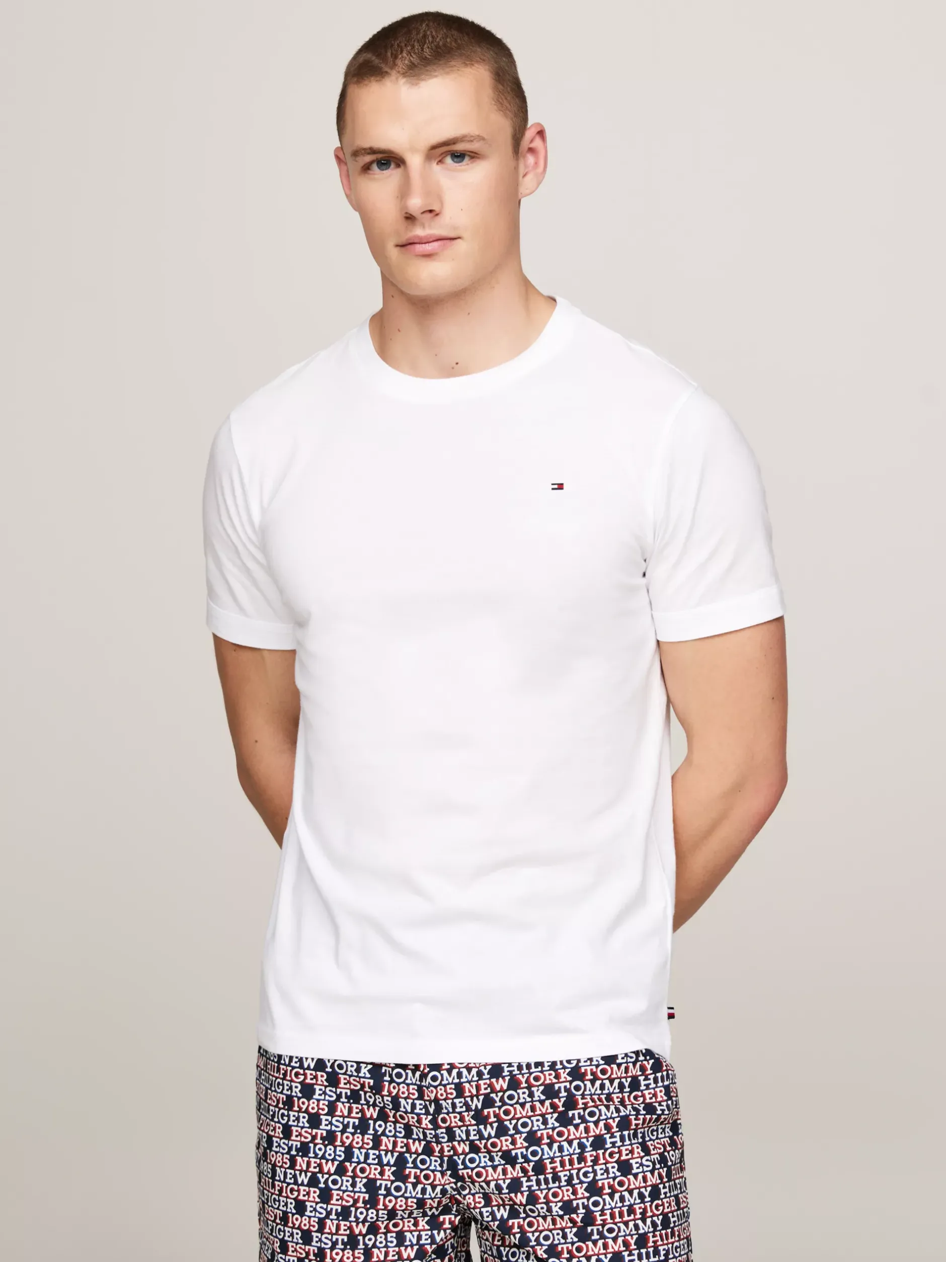 Stroje Domowe*Tommy Hilfiger Domowy T-shirt O Wąskim Kroju WHITE
