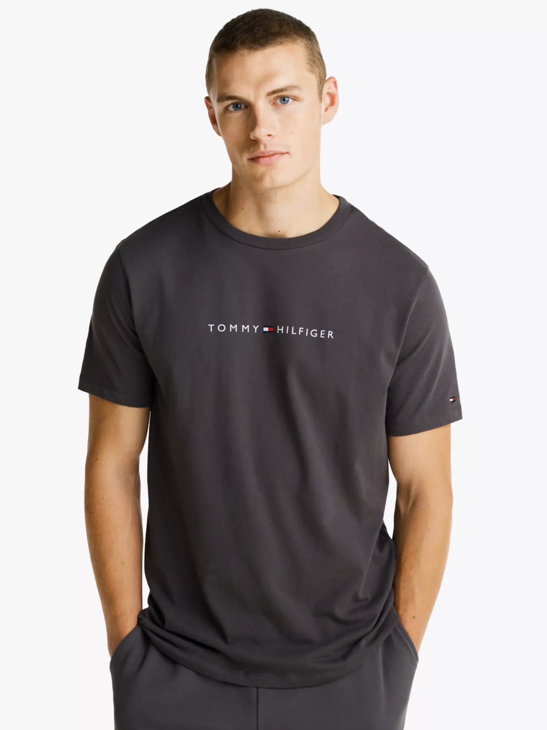 Stroje Domowe*Tommy Hilfiger Domowy T-shirt TH Original Z Logo DARK ASH