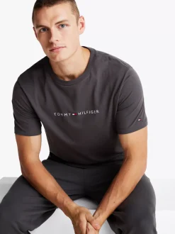 Stroje Domowe*Tommy Hilfiger Domowy T-shirt TH Original Z Logo DARK ASH