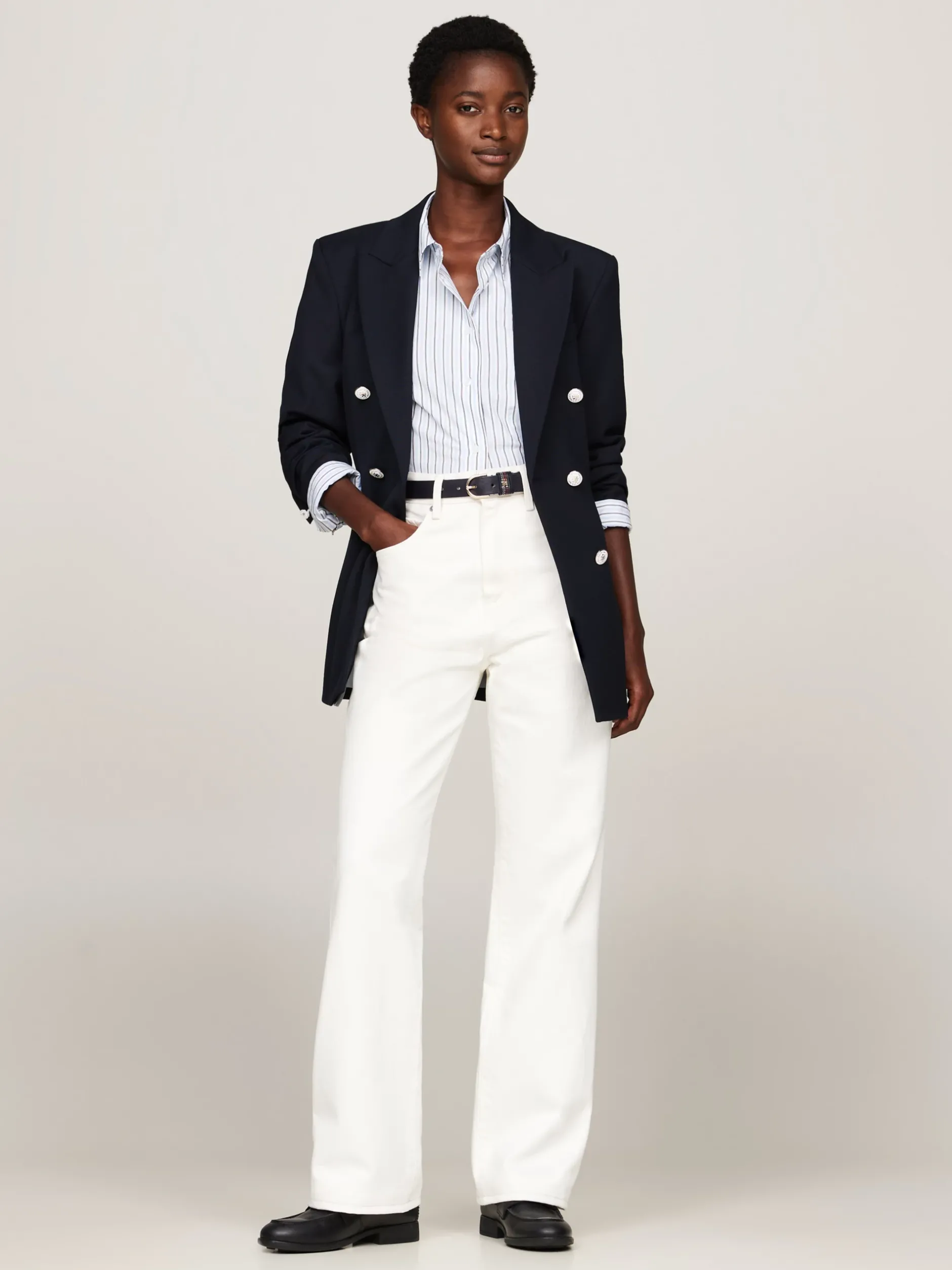 Marynarki*Tommy Hilfiger Dopasowana Dwurzędowa Marynarka Na Guziki DESERT SKY