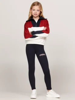 Spodnie, Szorty I Spódnice*Tommy Hilfiger Dopasowane Legginsy O Pełnej Długości DESERT SKY