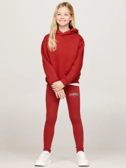 Spodnie, Szorty I Spódnice*Tommy Hilfiger Dopasowane Legginsy O Pełnej Długości DARK MAGMA