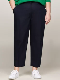 Spodnie*Tommy Hilfiger Dopasowane Spodnie Z Prostymi Nogawkami Curve DESERT SKY