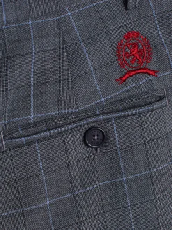 Szorty*Tommy Hilfiger Dopasowane Szorty W Kratę Z Emblematem MEDIUM GREY HEATHER