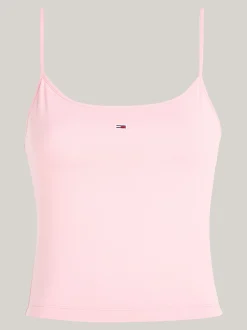 T-Shirty*Tommy Hilfiger Dopasowany Top O Skróconym Kroju Z Logo BALLET PINK