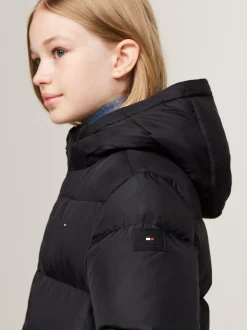 Kurtki I Płaszcze*Tommy Hilfiger Długa Puchowa Kurtka O Taliowanym Kroju BLACK